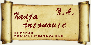Nadja Antonović vizit kartica